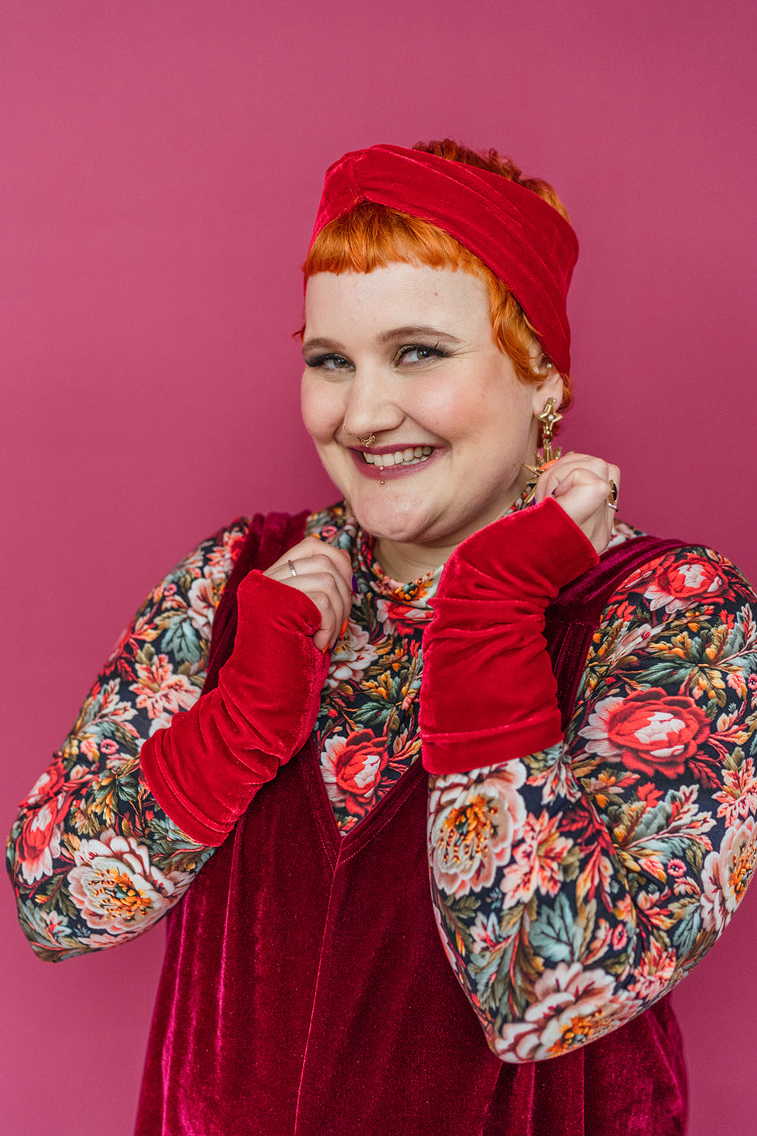 Velvet Headband in Red