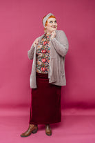 Long Sleeved Mock Turtleneck in Red Embroidered Floral - Megan Crook