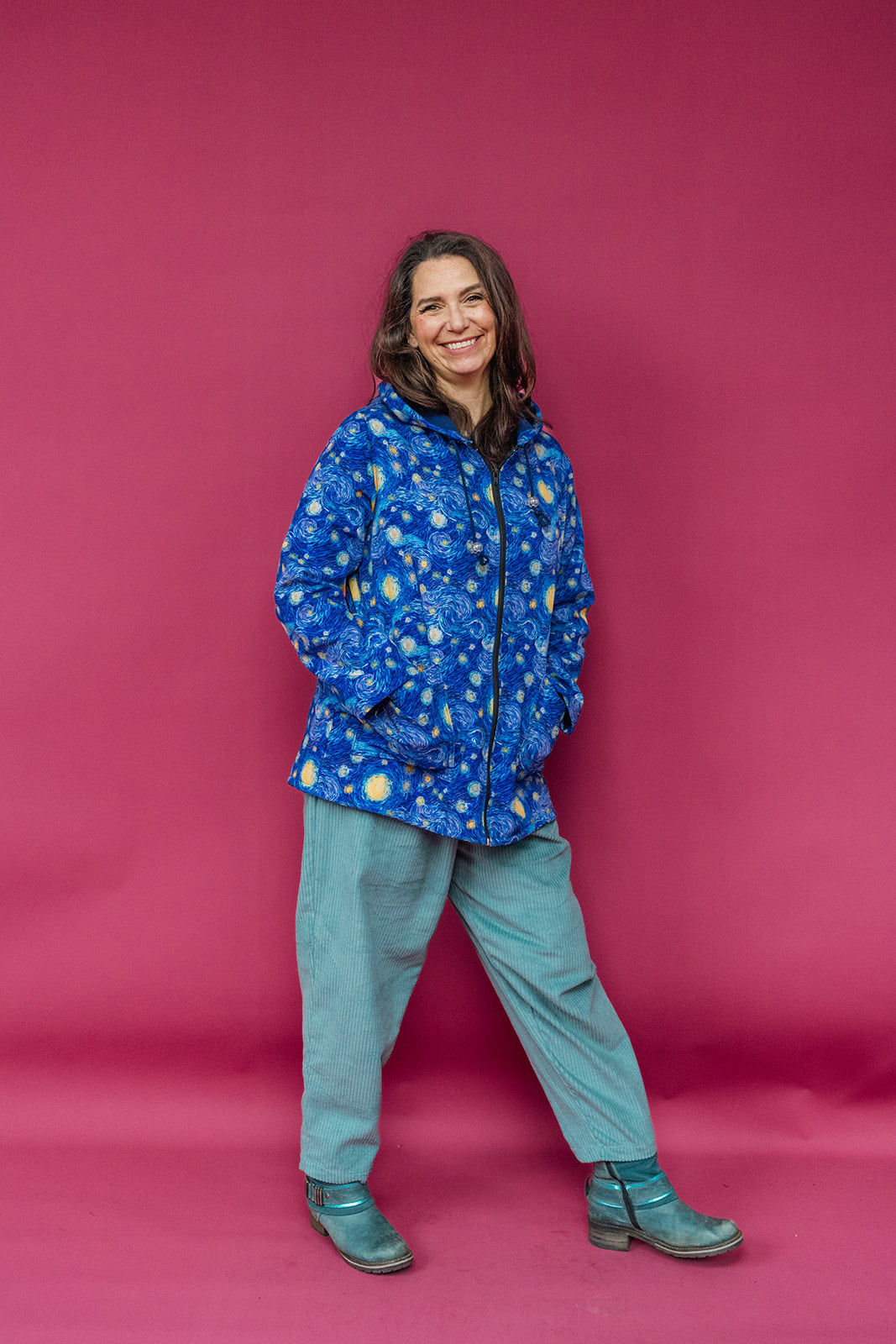 Rain Coat in Blue/Starry Night