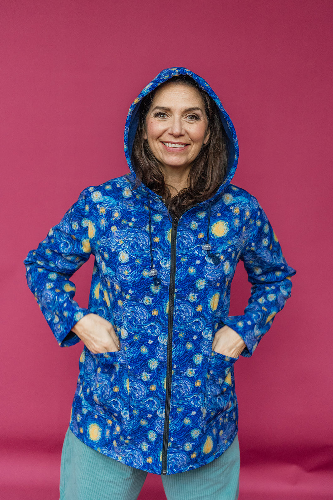 Rain Coat in Blue/Starry Night