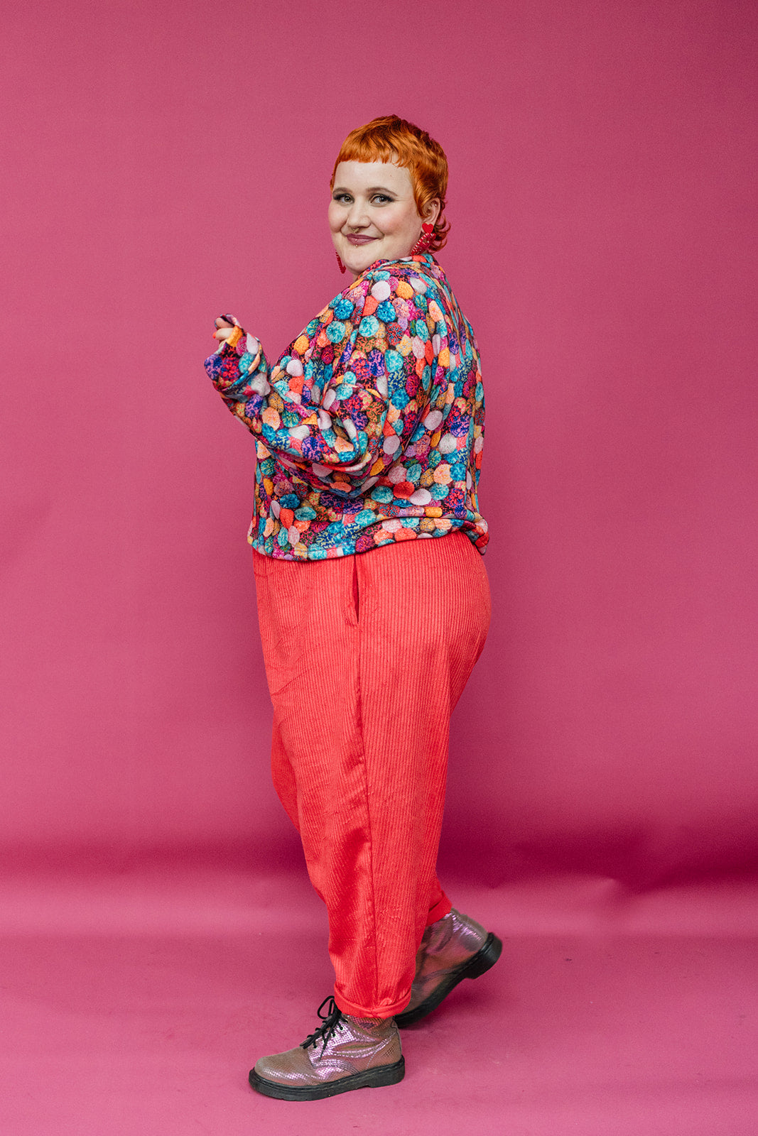 Tapered Trousers in Red Cord - Megan Crook