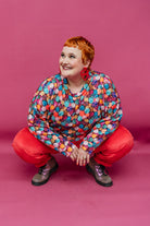 * Batwing Pullover in Pom Pom Digital Print - Megan Crook