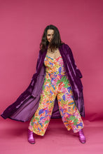 Load image into Gallery viewer, Velvet Ruffle Maxi Cardigan in Plum