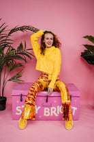 SALE Velvet Batwing Top in Yellow - Megan Crook
