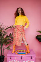 SALE Velvet Batwing Top in Yellow - Megan Crook