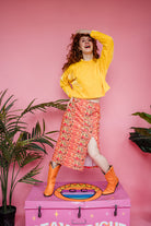 SALE Velvet Batwing Top in Yellow - Megan Crook