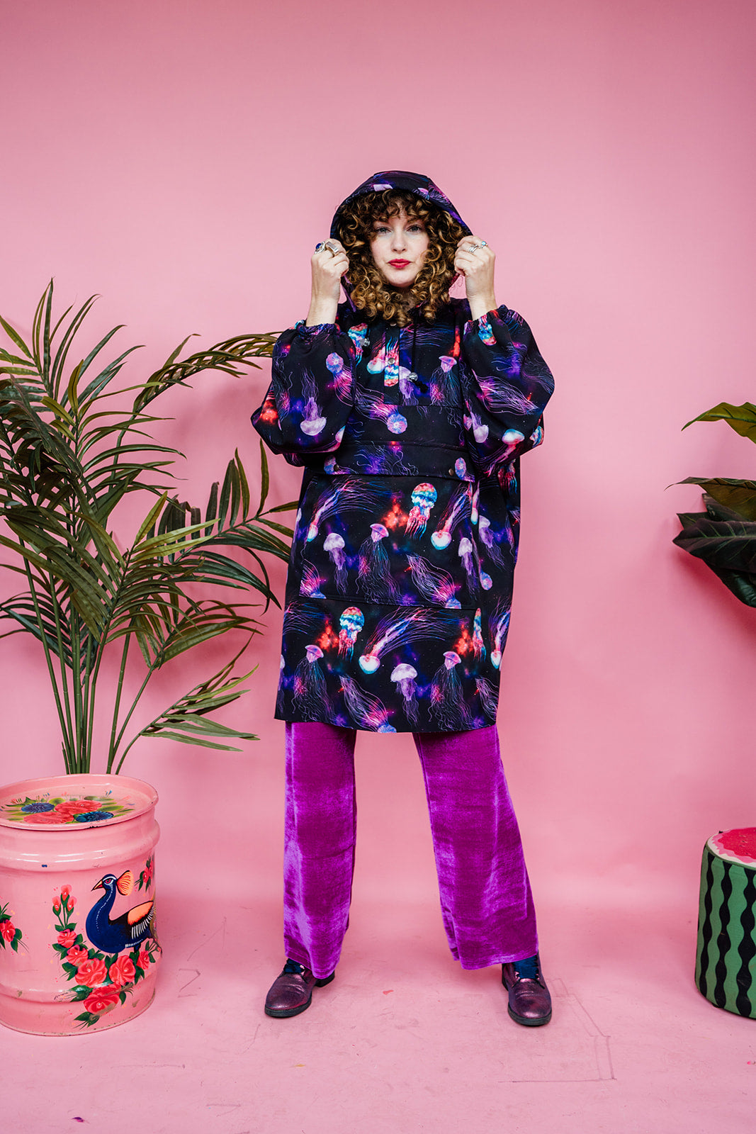 Rain Poncho in Jellyfish Print