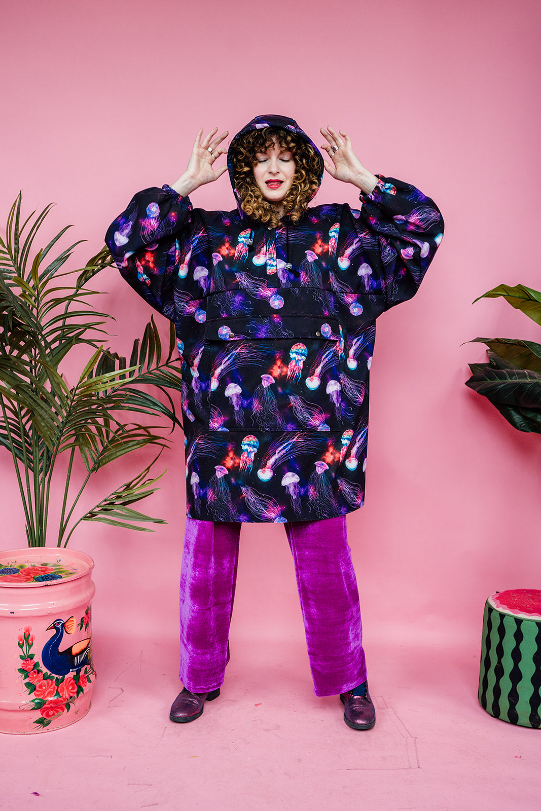 Rain Poncho in Jellyfish Print