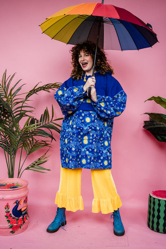 Rain Poncho in Starry Night Print