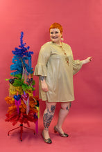 Load image into Gallery viewer, Ruffle Swing Dress in Gold Glitter