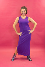 Load image into Gallery viewer, Glitter Lurex Maxi Dress in Purple