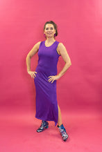 Load image into Gallery viewer, Glitter Lurex Maxi Dress in Purple