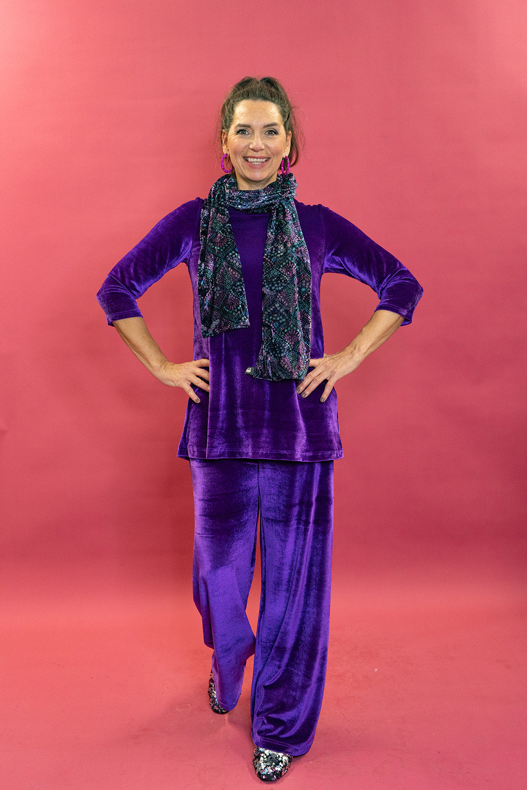 Velvet Tunic in Purple - Megan Crook