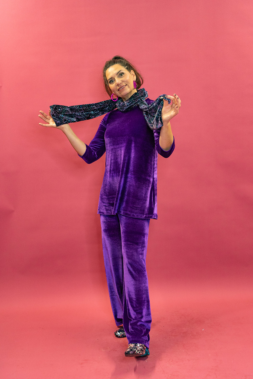 Velvet Tunic in Purple