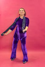 Load image into Gallery viewer, Velvet Straight Leg Trousers in Purple