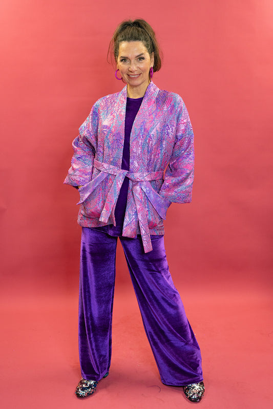 Kimono Jacket in Pink & Purple