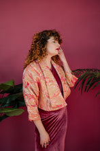 Load image into Gallery viewer, Cropped Kimono Jacket in Pink and Peach