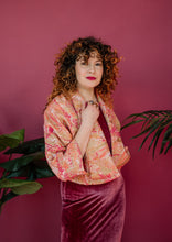 Load image into Gallery viewer, Cropped Kimono Jacket in Pink and Peach