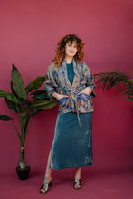 Load image into Gallery viewer, Kimono Jacket in Blue and Copper