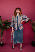 Load image into Gallery viewer, Kimono Jacket in Blue and Copper