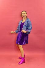 Load image into Gallery viewer, Velvet Swing Dress in Purple