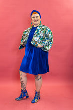 Load image into Gallery viewer, Velvet Swing Dress in Royal Blue