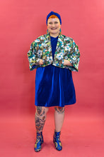 Load image into Gallery viewer, Velvet Swing Dress in Royal Blue