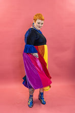 Load image into Gallery viewer, Velvet Rainbow Ruffle Smock Dress