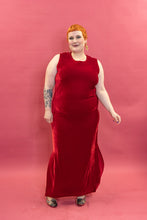 Load image into Gallery viewer, Velvet Maxi Dress in Red