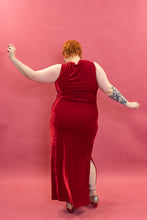 Load image into Gallery viewer, Velvet Maxi Dress in Red