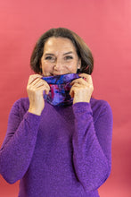 Load image into Gallery viewer, Jersey Snood in Purple Ink Marble