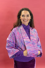 Load image into Gallery viewer, Cropped Kimono Jacket in Pink and Purple