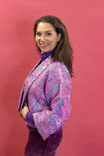 Load image into Gallery viewer, Cropped Kimono Jacket in Pink and Purple