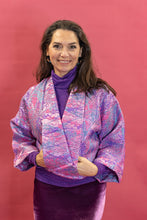 Load image into Gallery viewer, Cropped Kimono Jacket in Pink and Purple