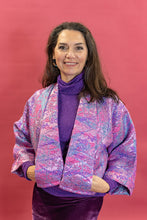 Load image into Gallery viewer, Cropped Kimono Jacket in Pink and Purple