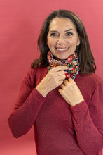 Load image into Gallery viewer, Jersey Snood in Red Floral Embroidery