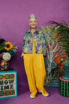 Cropped Liberty Denim Chore Jacket in Leaves Print