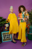 Ruffle Oversize Tunic in Rainbow Devore