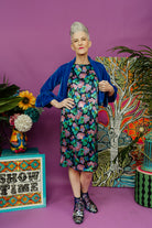Velvet Ruffle Bolero in Cornflower Blue