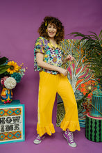 Load image into Gallery viewer, Velvet Ruffle Culottes in Yellow
