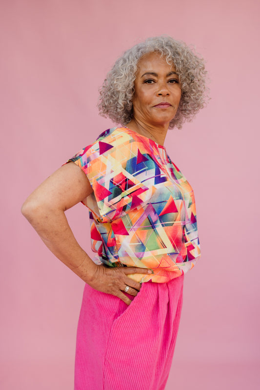 * Shift Blouse in Multi Triangle