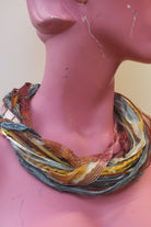 Silk Yarn Necklace in Grey Ochre - Megan Crook