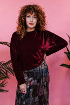 Velvet Batwing Top in Burgundy - Megan Crook