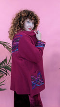 Load image into Gallery viewer, Embellished Short Wool Coat in Cherry