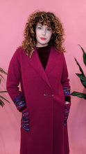 Load image into Gallery viewer, Embellished Long Wool Coat in Cherry