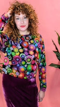 Load image into Gallery viewer, Batwing Pullover in  Rainbow Circles
