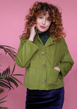 Load image into Gallery viewer, Corduroy Cropped Chore Jacket in Olive