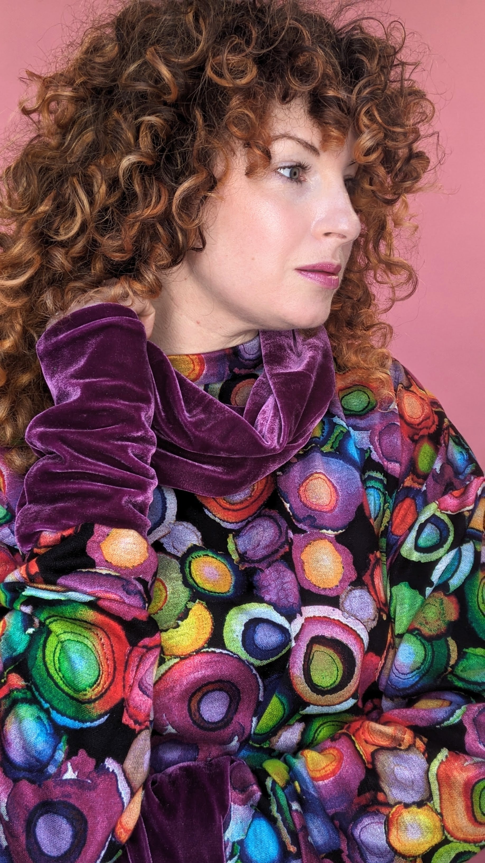 Velvet Cowl and Wrist Warmers Set in Plum - Megan Crook