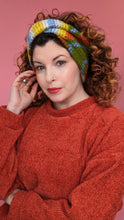 Load image into Gallery viewer, Knitted Headband in Colour Block Pattern Clash