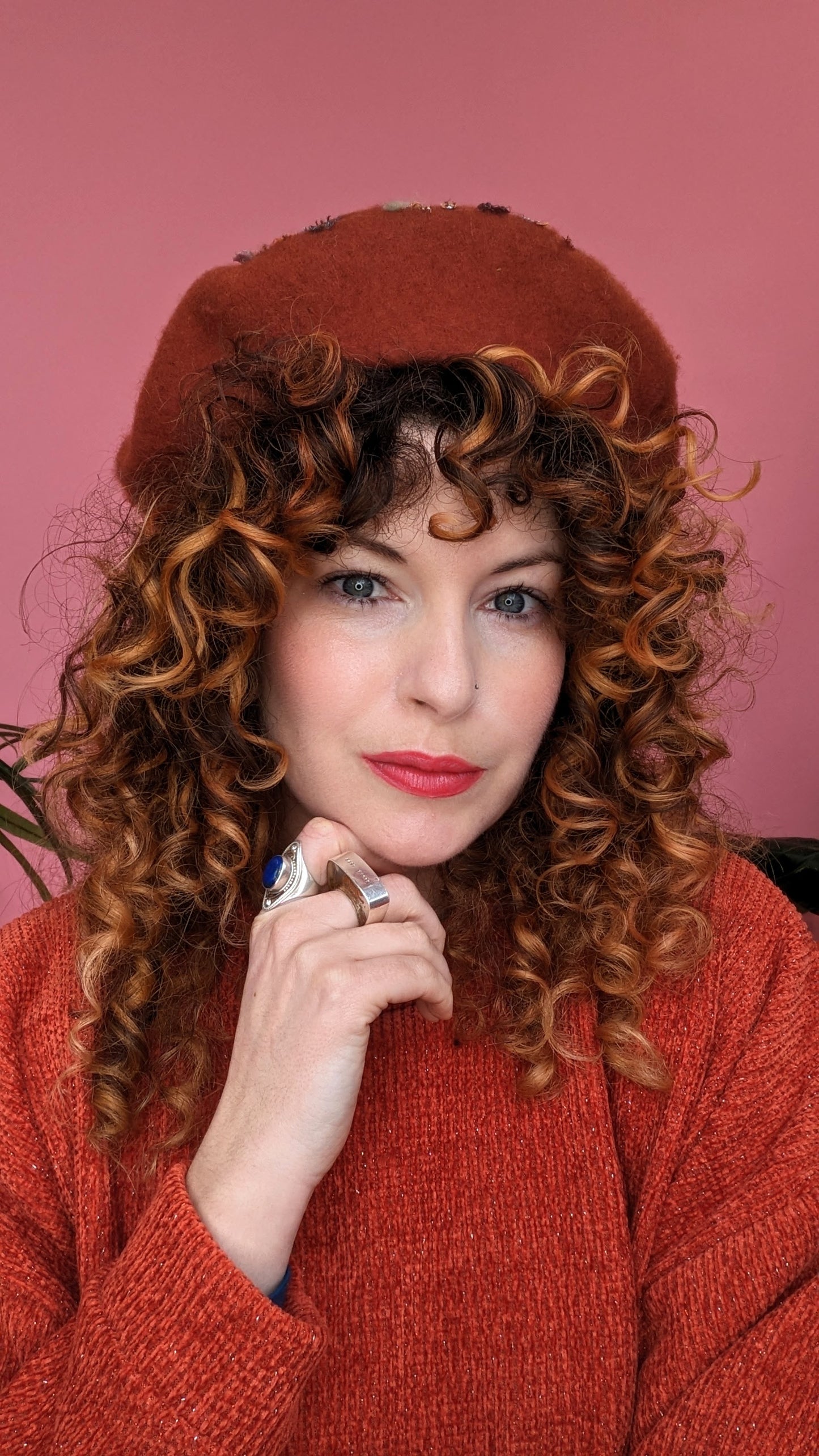 Embellished Beret in Chocolate